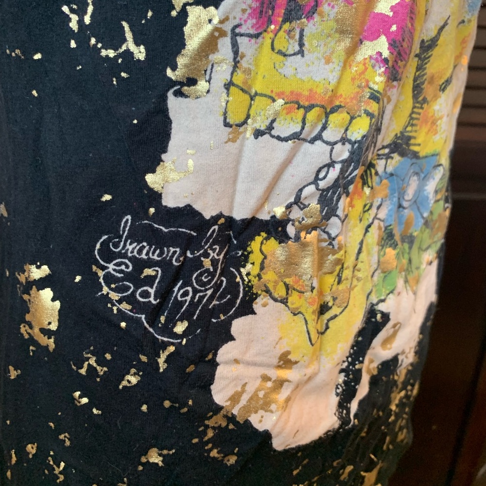 VINTAGE ED HARDY TSHIRT / size medium / skull & butterfly / short sleeve tunic - Picture 9 of 10